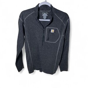 Carhartt Long Sleeve Pullover‎ Jacket Men Medium Black 3/4 Zip